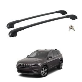 220LBS Roof Rack Cross Bars for 2014-2023 Cherokee with Lock, Aluminum Car Cargo Crossbars Rooftop Luggage Kayak Bicycles Surfboard Snowboard