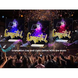 Ribbli Graduation Cards Black Gold Graduation Card with Lights and Music -Bouncing Cap Congrats Grad Pop Up Card for 2024 High School College University Graduates Gifts for Son Daughter