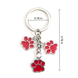 Tranbath Niedlicher Katzenpfoten-Schlüsselanhänger für Taschen und Mini-Rucksäcke, Kreatives Katzenpfoten Accessoire, Handtaschen-Charms, Geschenkidee für Katzenliebhaber und Frauen (Rot)