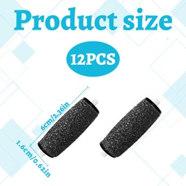 for Scholl Foot File Replacement Rollers,12 Pcs Foot File Replacement Rollers,for Scholl Foot File,Refill Rollers,Electric Foot File Replacement Heads,Foot Roller for Scholl Velvet Smooth Pedi