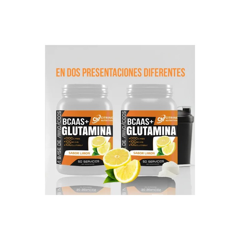 Suplemento Bcaas Glutamina 1kg Citrine Nutrition 50servis