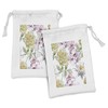 Ambesonne Floral Fabric Pouch Set of 2, Rose Petals Sakura