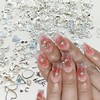 500Pcs Silver Nail Charms for Nails Art Kit Alloy Star