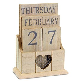Joe Davies Country Hearts Wooden Perpetual Calendar