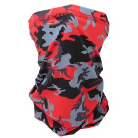 Summer Outdoor Ice Silk Scarf Sun Protection Face Towel Mask for Fishing Riding(red camouflage)