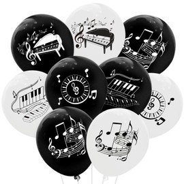60PCS Piano Notes Latex Balloons Decorations -Music Themed Party Supplies Choir Favor Musician Birthday Baby Shower Party Favors