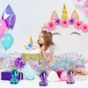 CraftyDream 6 Pcs Table Decorations Rainbow Unicorns Metallic Gleam Foil
