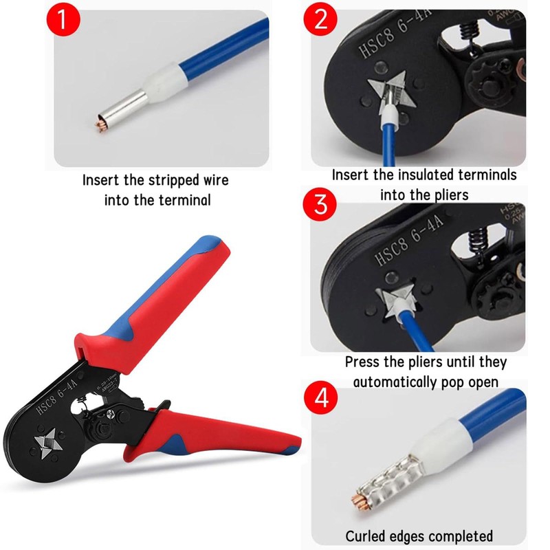 Generic Wire Ferrule Crimping Kit with 1250PCS Ferrules & Self-adjustable