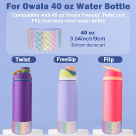 HEYSKAY 2PCS Silicone Boot for Owala Flask Water Bottle 40oz Anti-Slip Protective Sleeve for Owala Twist,FreeSip and Flip Stainless Steel Water Bottle BPA-Free Boot Bottom Base
