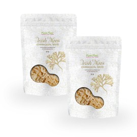 Irish Moss Sea Moss, Carrageenan Moss (Wild Collection Vegan Raw), Algae, Vegetable Gelatin, Emulsifier, Thickener, Algae Salad, Irish Moss, White Colourless Sea Moss, PureRaw 100 g (= 2 x 50 g)
