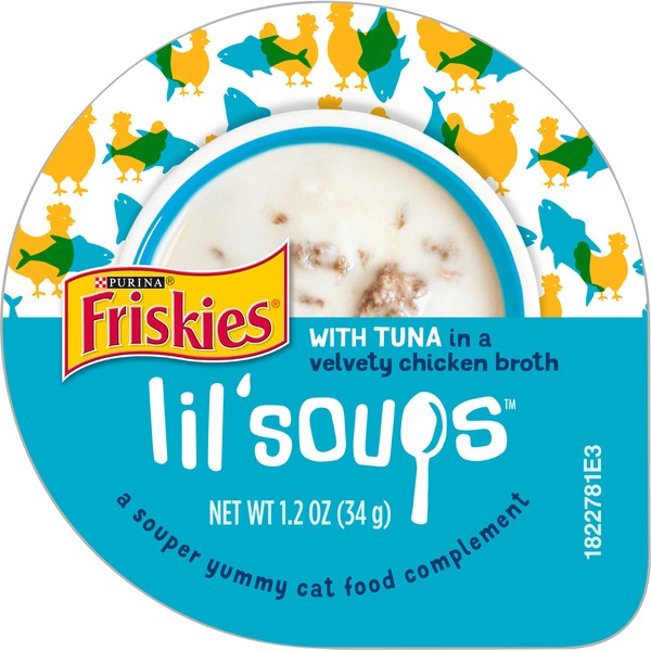 Purina Friskies Natural, Grain Free Wet Cat Food Complement, Lil' Soups - (8) 1.2 oz. Cups