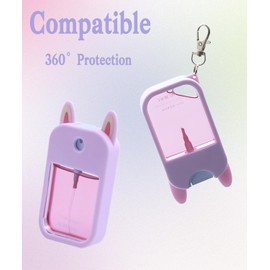 Adabuli Hand Sanitizer Spray Silicone Case Compatible with Touchland 1 FL. OZ./30 mL, Cute Ears Design Hand Sanitizer Mist Accessory (Pink, 1 Pack)