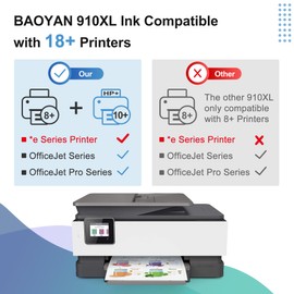 BAOYAN 910XL Ink Cartridges Replacement for HP 910XL Ink Cartridges Combo Pack with HP OfficeJet Pro 8025e 8015e 8028e 8022e 8035e 8010e 8025 8035 8020 8022 Printer (Black, Cyan, Magenta, Yellow)