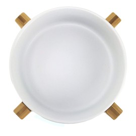 Midlee Modern Raised Pet Bowl on Stand (Single, White - Small)