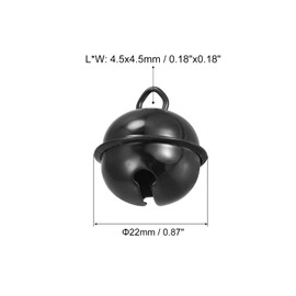 sourcing map Jingle Bells, 22mm 12pcs Craft Bells for DIY Holiday Decoration, Musical Party, Home, Festival, Wedding, Black