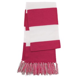 CRAZYDAISYWORLD Spectator Scarf for Fans Your Team Colors Sport Scarf Christmas Scarf Soft Warm Color Scarves - Pink Raspberry White