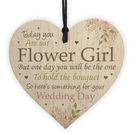 RED OCEAN Flower Girl Wedding Gift Thank You Wooden Heart Bouquet Decor Gift For Friend