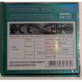 Kemei KM-323 Nose Hair Trimmer, Rechargeable