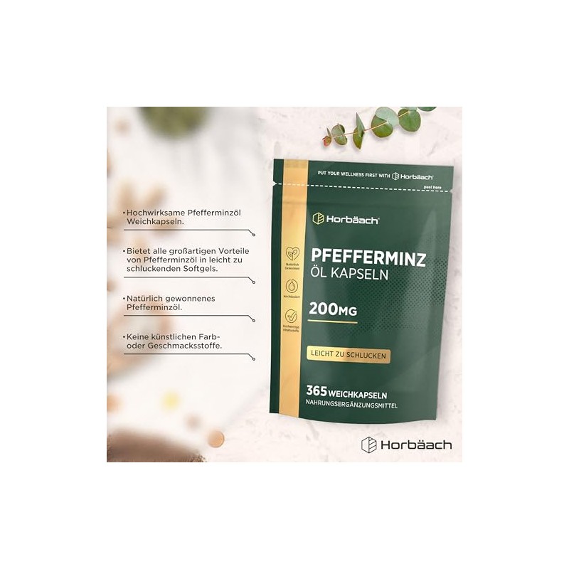 Horbaach Peppermint Oil Capsules 200 mg from Peppermint Oil |