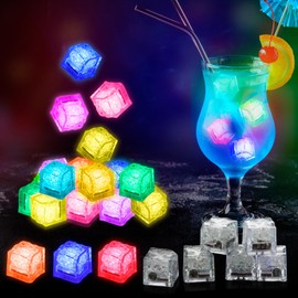 100 Pack Light Up Ice Cubes for Drinks, Multi Color Led Ice Cubes with Changing Lights, IP67 Waterproof Glowing Ice Cube, Elevate Your Drinks for Club Bar Party Wedding