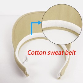 2 Pack Clip On Visor Hats Women Men Wide Brim Sun Visors Hat Outdoor Sports Golf Beach Travel Tennis Caps (Khaki)