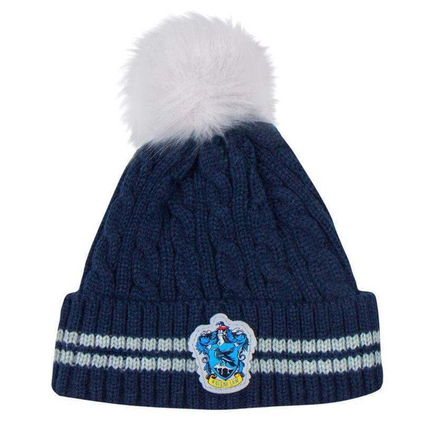 Cinereplicas - Harry Potter - Pom Pom Hat - Official Licensed - House Ravenclaw - Blue and Grey - One Size