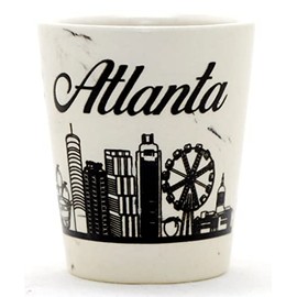 Atlanta Georgia Marble Line Ceramic Shot Glass