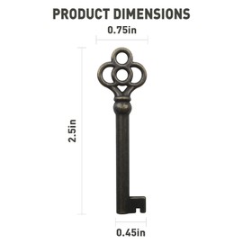 KY-3 Antique Vintage Replacement Key, Hollow Barrel Antique Brass Replacement Skeleton Key for Grandfather Clock, Dresser Drawers, Curio Cabinets and Any Other Antique Furnitures (2 pcs)