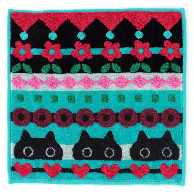 Atsuko Matano 181005-0010-01 Towel Handkerchief (Blue) [100% Cotton] Women's Cat