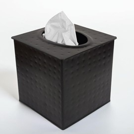 Hand Hammered Tissue Box Square Cover Holder & Dispenser - Decorative Tissue Box Holder - Black Tissue Box Cover - Rust-Resistant Tissue Box - Antique Handcrafted