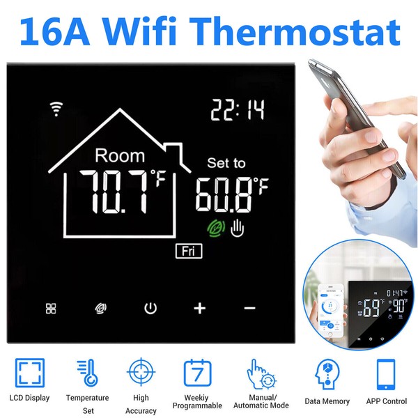 Digital Smart Thermostat Programmable Wifi Home Room Sensor tuya App Control US