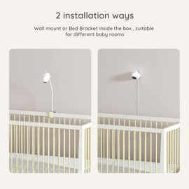 Ellie Baby Monitor,Covered Face Alert, Auto Photo Capture, 2K HD, Cry Soothing, 2-Way Talk, Virtual Fence, Night Vision, Temp Humidity, Breathing Detection