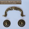 HOUSEHOOK 6 Pack Vintage Drop Bail Pulls, 3-1/2 Inch Hole