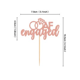 Ercadio - Paquete de 24 piezas de decoración para magdalenas de oro rosa con purpurina, compromiso para boda, cupcake Picks We Engagement para despedida de soltera, boda, fiesta temática de boda, decoración de pasteles