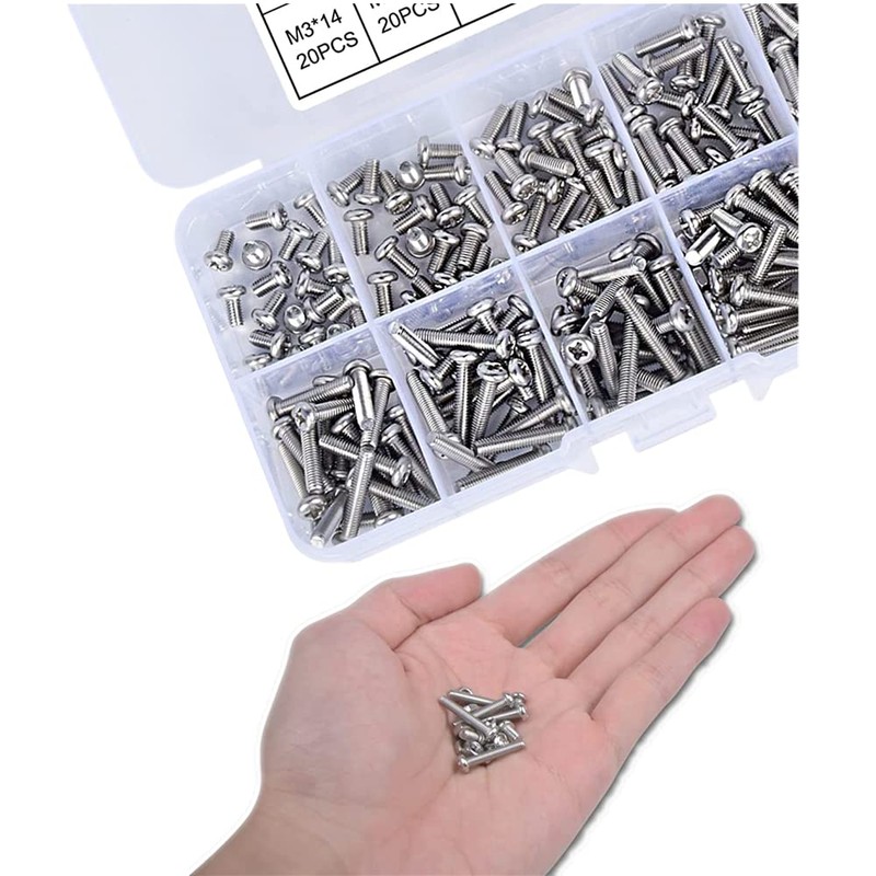 Samcos Countersunk Head Machine Screw Set with Cross Hole, M3