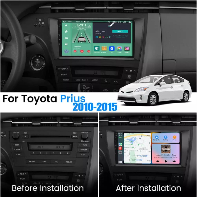For Toyota Prius 2010-2015 Android12 Carplay 9" Car Stereo Radio