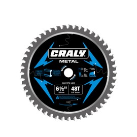 CRALY 6-1/2 Inch 48 Teeth Steel and Ferrous Metal Cutting Circular Saw Blade, 5/8 Inch Arbor, Thin Kerf, Professional Carbide Tipped Blade for Angle Iron, Threaded Rod, EMT Conduit(C0648MC)