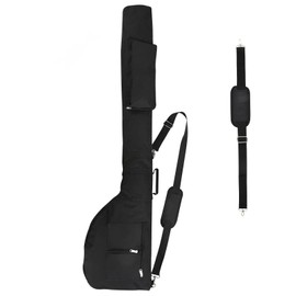Foldable Golf Club Travel Bag, Small Lightweight Portable Golf Carry Bag Waterproof, Holds 8-10 Clubs, Golfclub Carrierbag with Zipper, GolfClub Bags with Strap and Pocket for Men Women, Black