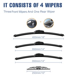 4 Wipers 16"/14"/14+10F Windshield Wiper Blades Replacement for Toyota FJ Cruiser 2014 2013 2012 2011 2010 2009 2008 2007-Automotive Replacement Windshield Wiper Blades,Pack of 4