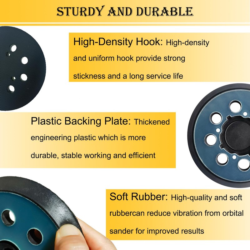 Sander Pad for Dewalt Sander, 5" 8 Hole Hook and