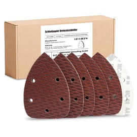 Sandpaper Triangle Sander, Pack of 100 Sandpaper 140 x 90 mm Delta Sandpaper Velcro 5 Hole Multi Sandpaper Sandpaper 40-600 Grit for Detail Sanders Sanding Polishing
