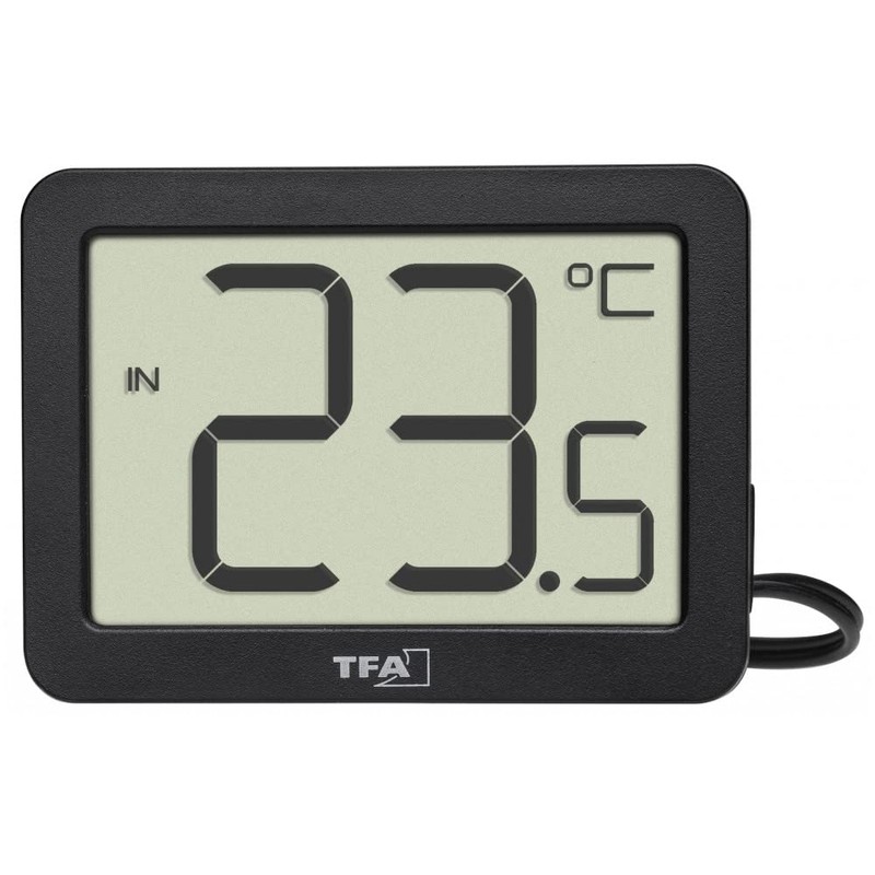 TFA Dostmann 30.1066.01 Digital Indoor/Outdoor Thermometer with Waterproof Temperature Sensor,
