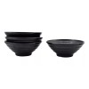 Anforama Set Juego Tazon Sopero Redondo Negro Moderna 4pzas 700ml