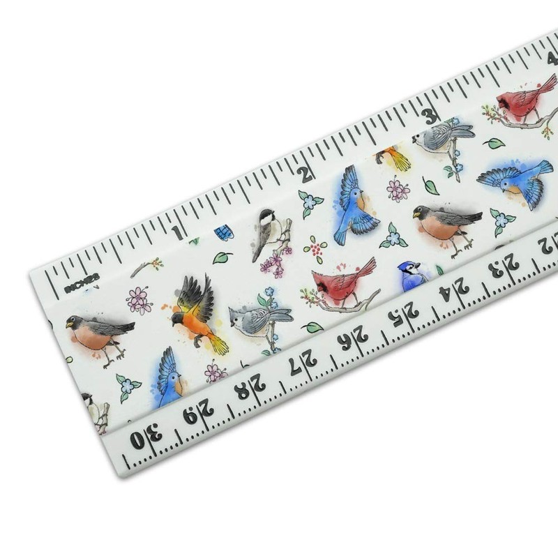 Northeastern Birds Pattern 12 Inch Standard and Metric Plastic Ruler