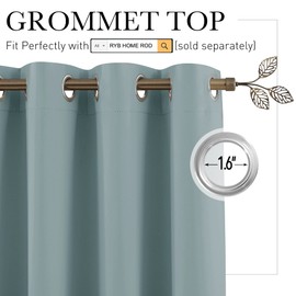 RYB HOME Blackout Curtains Soundproof Energy Saving Insulating Privacy Room Divider Curtains for Patio Sliding Glass Door Living Room Garage Home Theatre Large Window, W 150 x L 84 inches, Dusty Blue