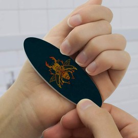 Steampunk Stag Beetle Double-Sided Oval Nail File Emery Board Set 4 Pack