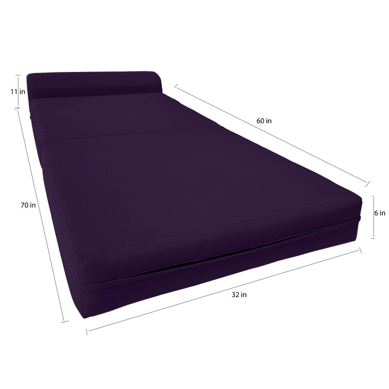 Amfuton Purple Sleeper Chair Folding Foam Beds, Lounger Studio Bed