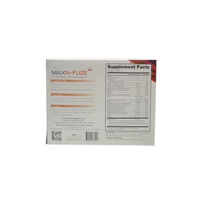Max N-Fuze, Nutritional Replenishment, 30 Packets (0.24 Ounce), 30 Servings
