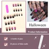 Halloween Long Square Press on Nail - Black Fake Nails