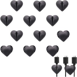 GeorgeX Organizador de Cable, 12 Pcs Autoadhesivo Clips para Cables, 2 en 1 Organizador de Cables Escritorio
